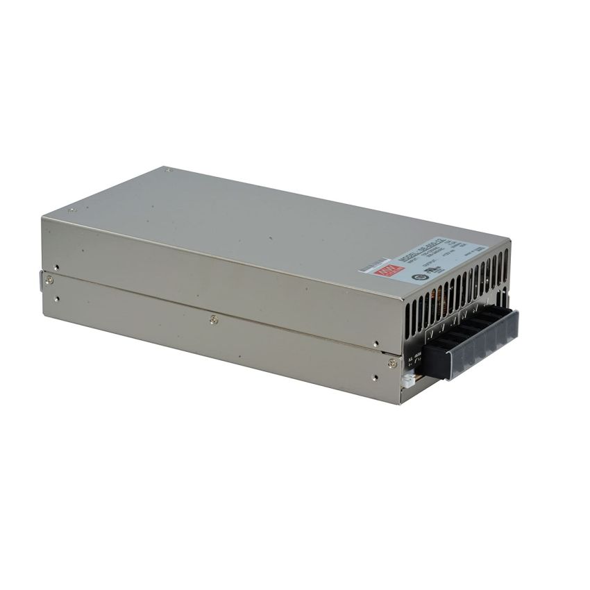 SE-600-12, 600W AC-DC Enclosed Power Supply, 12V Output, Active Surge Current Limiting