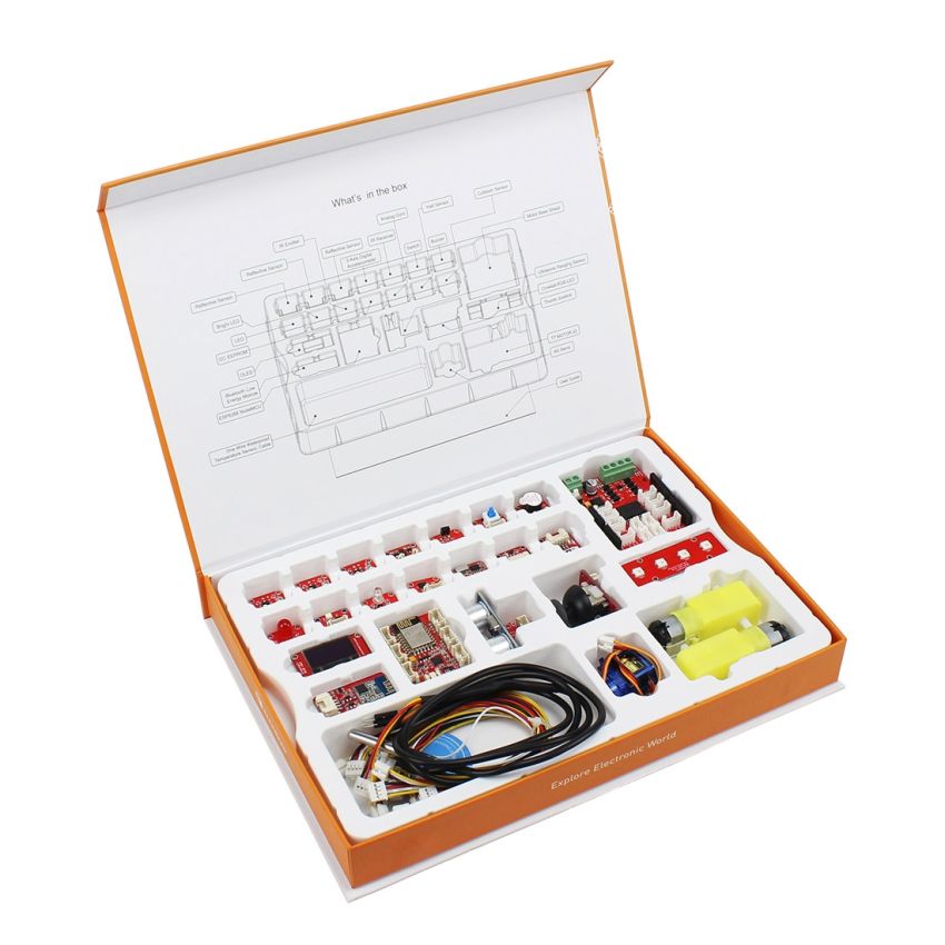 Crowtail Deluxe Kit for Arduino with Multiple Modules, Sensors, and Over 20 Hands-On Tutorials for Advanced Projects