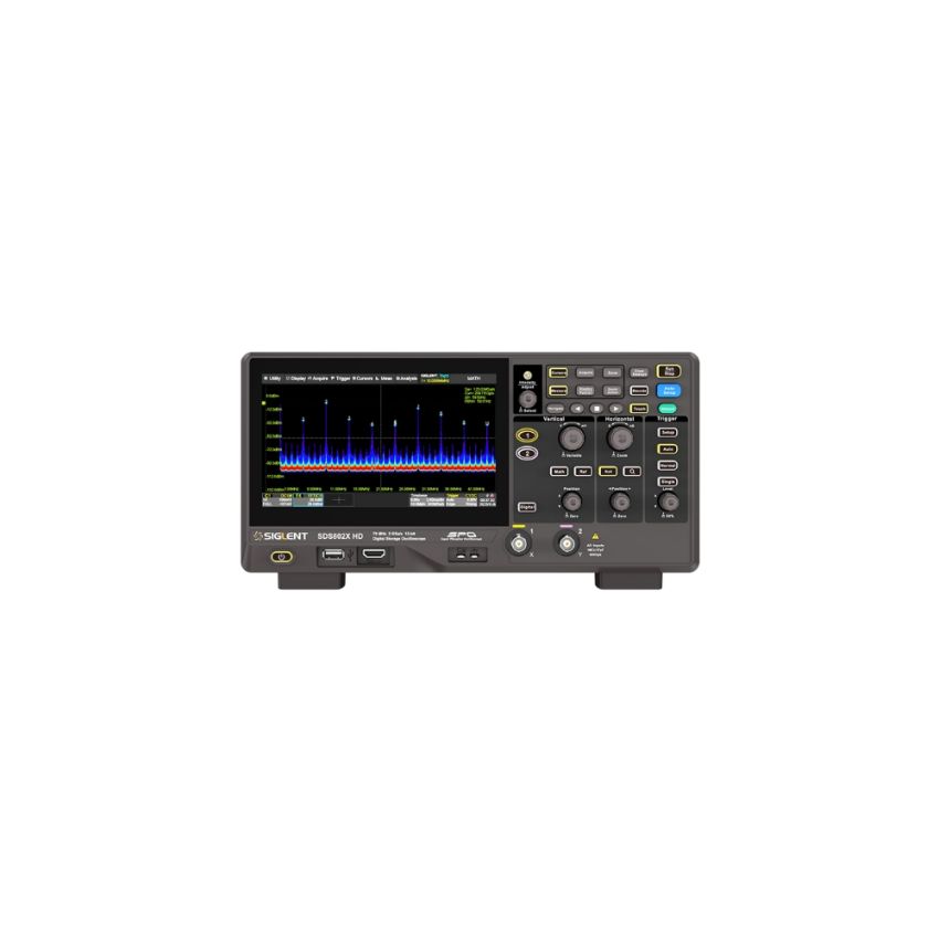 SDS822X HD, 2 CH Oscilloscope, 200 MHz Bandwidth, 12-bit Resolution
