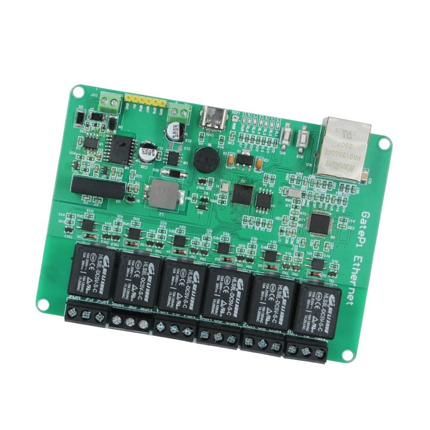 GatePi Ethernet 6-Channel Relay Board - RP2040 Powered, Network-Controlled Relays