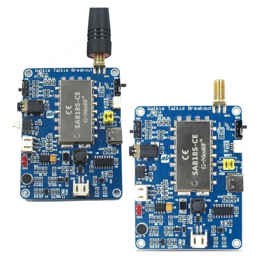 Walkie-Talkie Breakout Board (Set of 2) – Wireless Audio Communication Module for DIY & IoT Projects