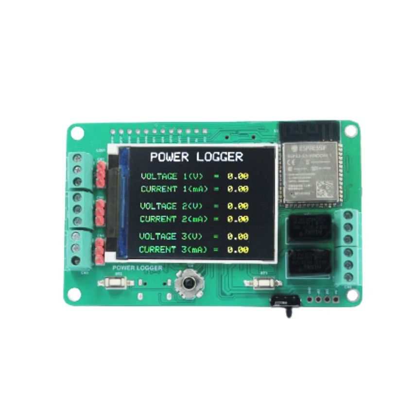 ESP32 Power Logger – 26V Range with Display and Expandable I/O