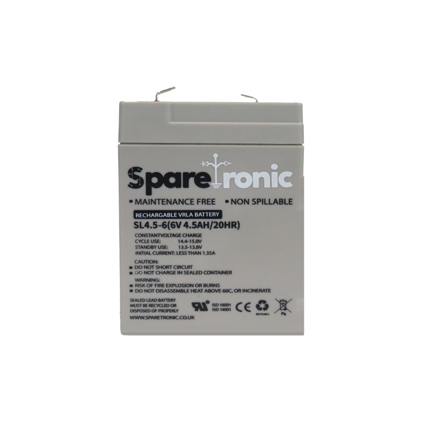 SL4.5-6 - Sparetronics, 4.5Ah, 6V, Lead-Acid Battery