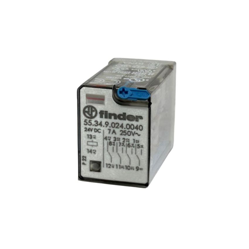 55.34.9.024.0040, Finder Relay Electromagnetic; 4PDT; Ucoil 24VDC; 7A/250VAC; 7A/30VDC