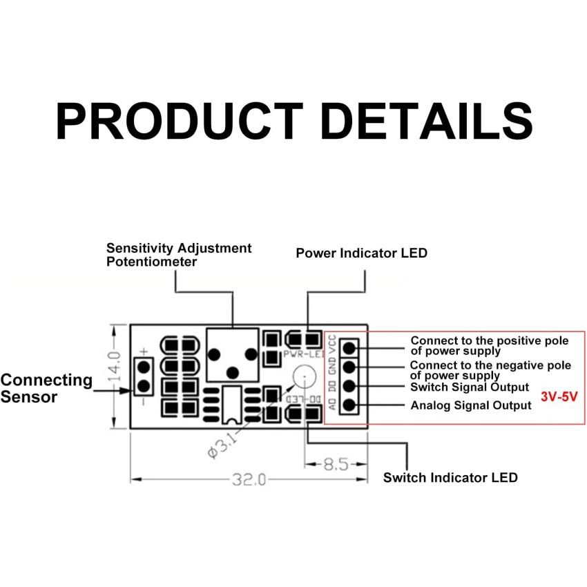 MH-RD ,Raindrop Sensor Module-Weather Monitoring, Adjustable Sensitivity
