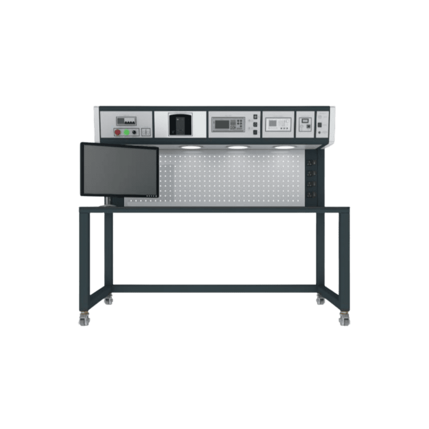 Techcraft ESD Straight PLC Testing & Calibration Workbench, Integrated PC Panel, Display & Soldering Station