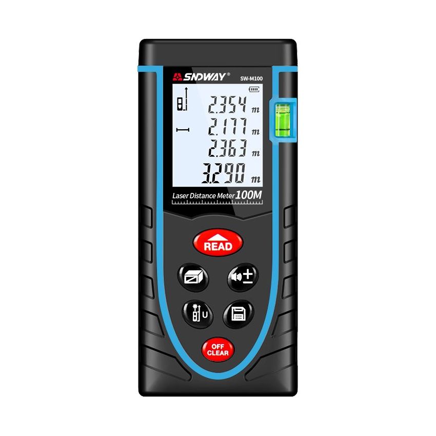 SNDWAY SW-M100 Digital Laser Rangefinder 100M Distance Meter Tape Measure Area/Volume Diastimeter