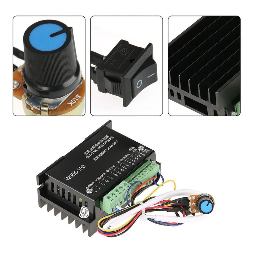 WS55-220 ,Brushless DC Motor Driver, DC 48V, 500W, CNC Brushless Spindle Motor Controller