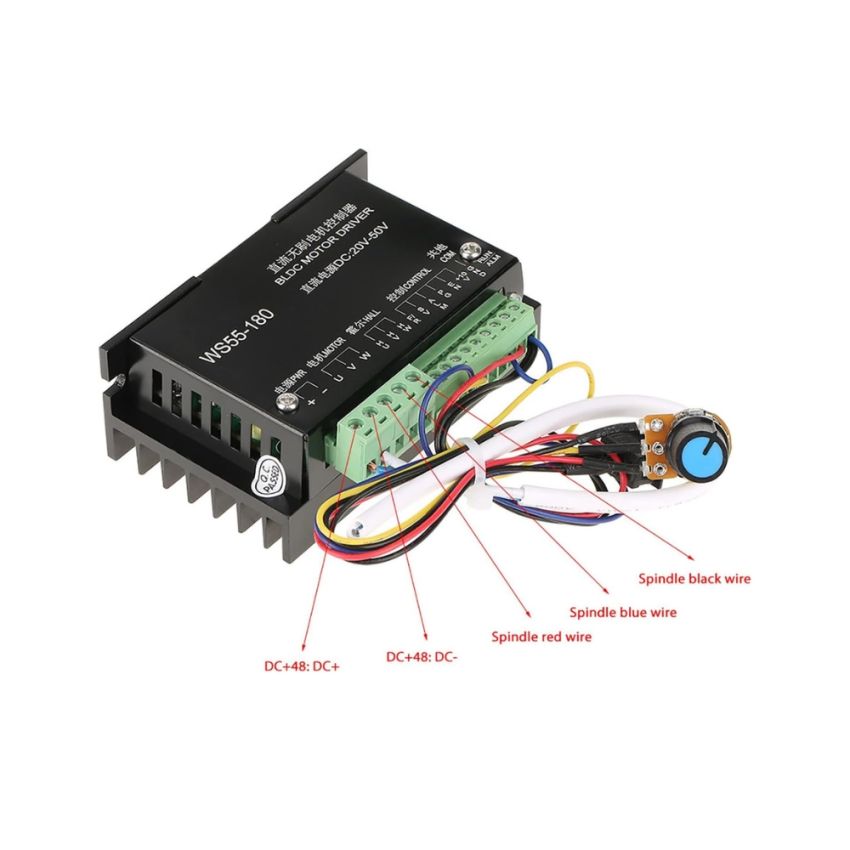 WS55-220 ,Brushless DC Motor Driver, DC 48V, 500W, CNC Brushless Spindle Motor Controller