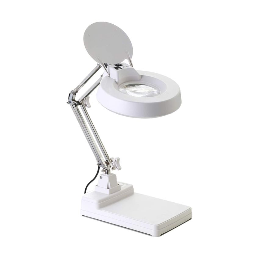 LT-86C,Adjustable Desktop Magnifying Glass Lamp,White,On/Off Switch, LED Lighting