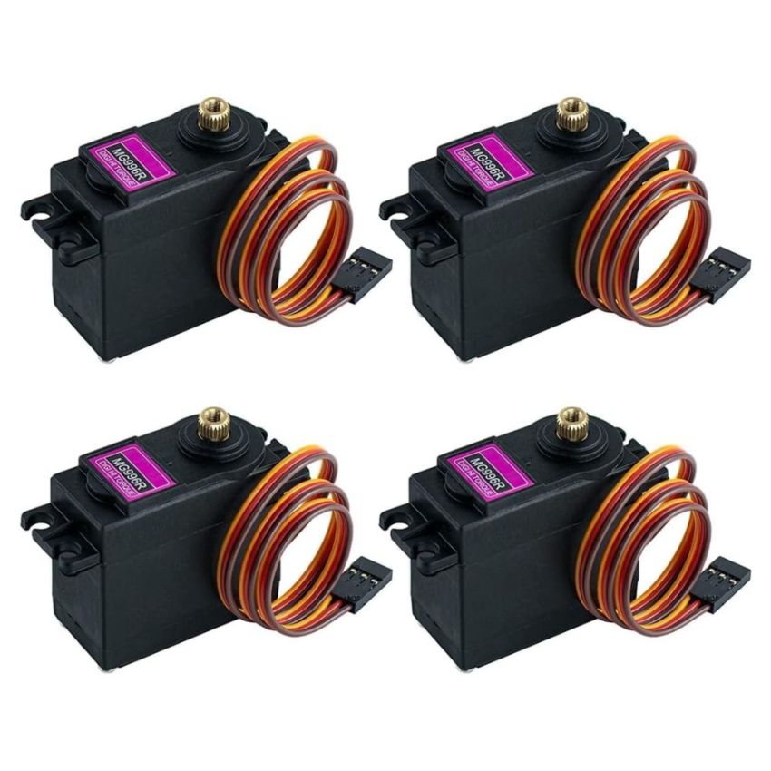 [4-Pack] MG996R 55g Metal Gear Torque Digital Servo Motor for Futaba JR RC Helicopter Car Boat Robot