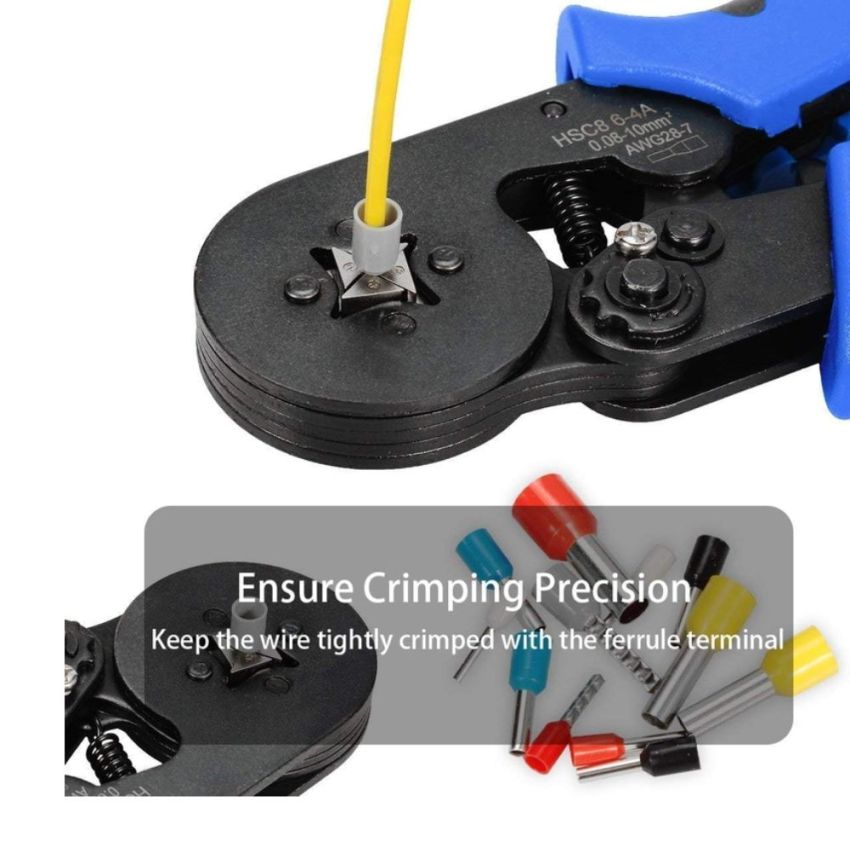 Ferrule Crimping Tool Kit,ID4,4 x OD6,3x20L,1200 Ferrules