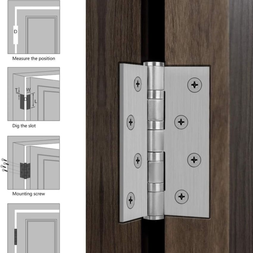 Stainless Steel Hinges,Silver,4