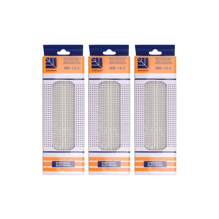 830-Point Solderless Breadboard Ideal for Arduino,Raspberry Pi,and Electronics Prototyping,3 Pieces