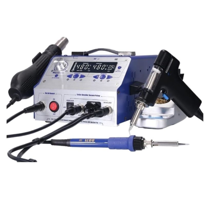 WEP 948-II,4 in 1 Soldering Station with Hot Air Rework Station, Desoldering Station, Soldering Iron, and Suction Pen