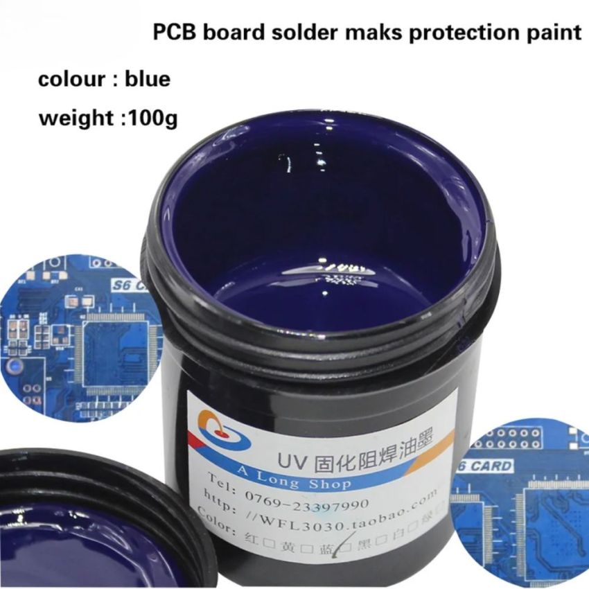 UV Curable Solder Mask PCB Ink, Blue,100g