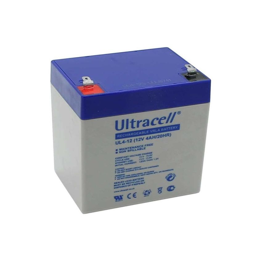 UL4-12 - Ultracell, 3.7Ah, 12V, Lead-Acid Battery