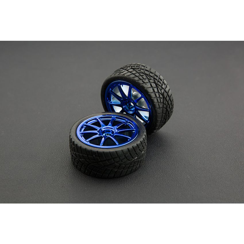 FIT0199-B D65mm Rubber Wheel Pair - Blue (Without Shaft)