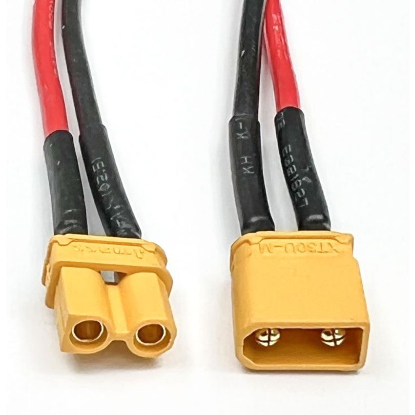 XT60 Connector Cable Set -Male/Female -For RC Models and Electronics, Pre-soldered and Insulated