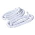 Stackfine, 2c telephone cord, white, 25ft, coiled