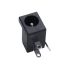 DC Power Jack/Connector, 2.1mmx5.5mm,Panel Mount, Black,Plastic Housing