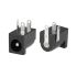 DC Power Jack/Connector, 2.1mmx5.5mm,Panel Mount, Black,Plastic Housing